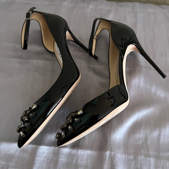 Jimmy Choo Lucy Mix Crystal D’Orsay Pumps Shoes 38.5 - Picture 9 of 15